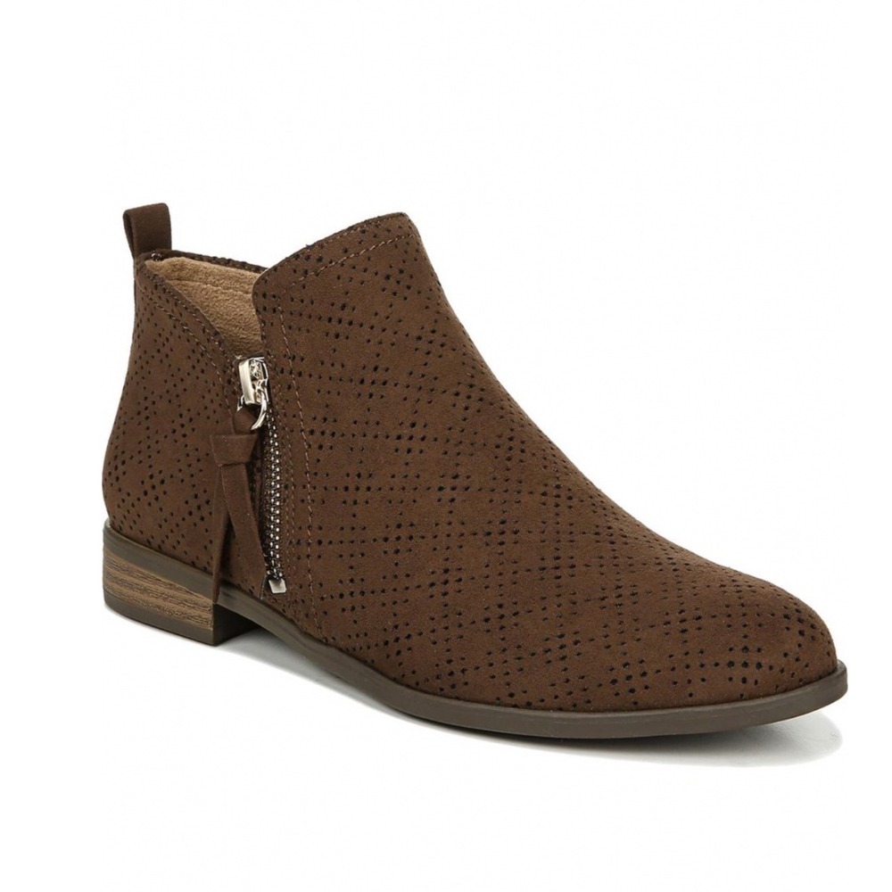 Dr. Scholls Vintage Y2K Brown Perforated Ankle Boots Women's Size 8.5